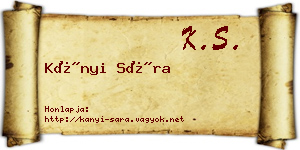 Kányi Sára névjegykártya